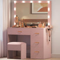 Vanity Desk with Large Mirror and Lights - Adjustable 3-Color Makeup
