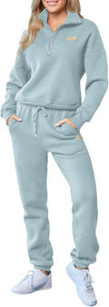 Herseas Women 2 Piece Sweatsuit Lounge Set - Cozy Fleece Tracksuit