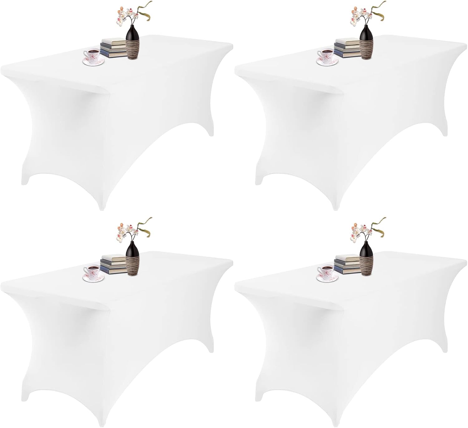 4Pack Spandex Waterproof Table Covers by eccwai for Events