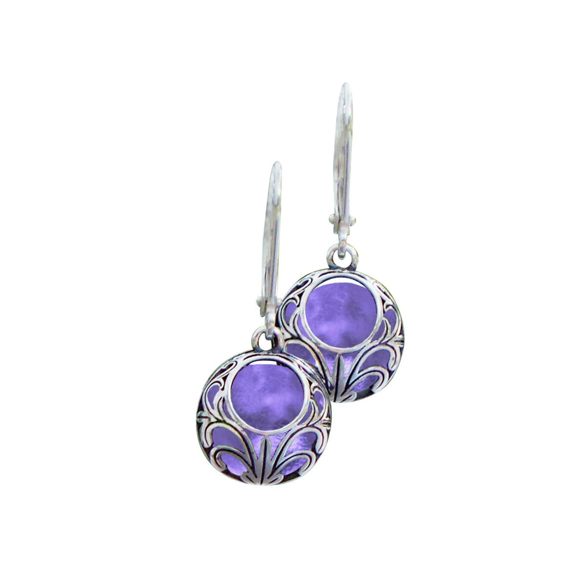 Handmade Vintage Lace Leverback Earrings from Reclaimed Glass