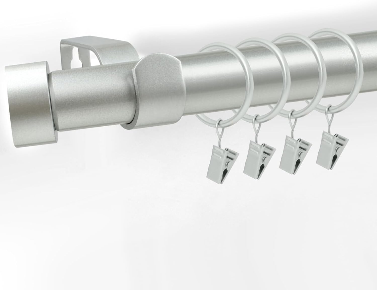MaKefeile Silver 1 Curtain Rod Set - Stylish Heavy Duty Design