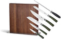 HexClad 7 Piece Knife Set - 6 Piece Damascus Knives with Walnut Block