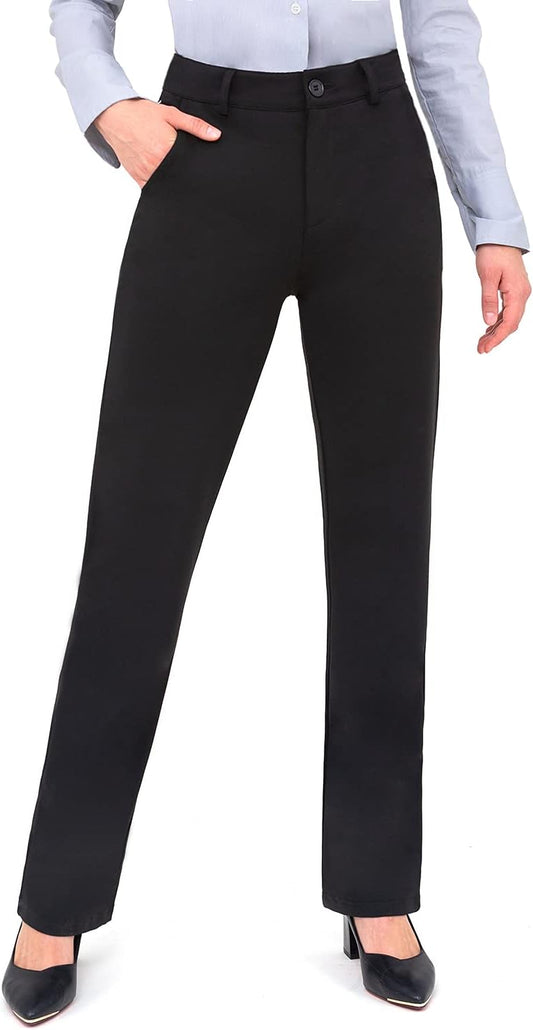Bamans Dress Pants for Women - Tummy Control Office Trousers