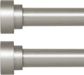 HEI! DEAR 2 Pack Silver Curtain Rods for Windows 30 to 42 in