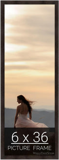 wallsthatspeak 6x36 Espresso Brown Picture Frame - Slim Gallery Style