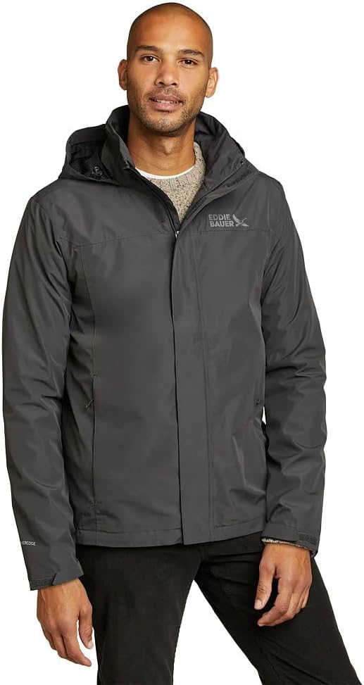 Eddie Bauer Men's Packable Waterproof Rain Jacket for All Weather