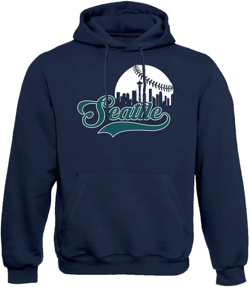 Xtreme Apparrel Cityscape Skyline Men's Hoodie for Baseball Fans