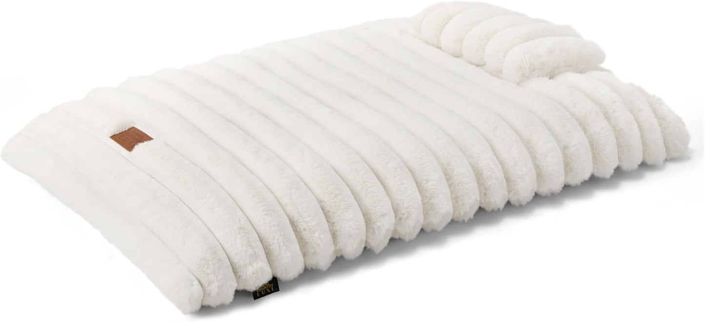 CuddleTown Ribbed Bubble Stripe Pillow Pet Bed for Medium Pets