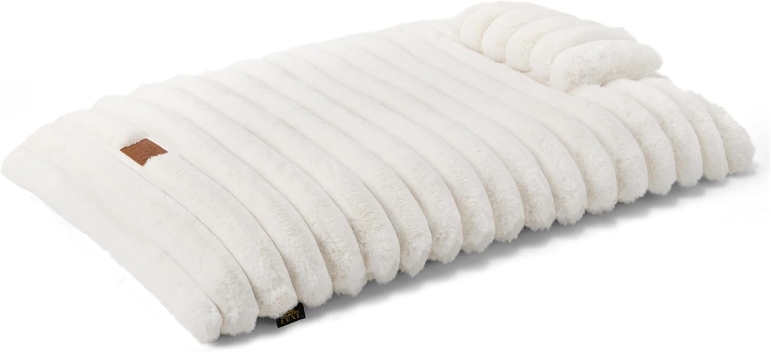 CuddleTown Ribbed Bubble Stripe Pillow Pet Bed for Medium Pets