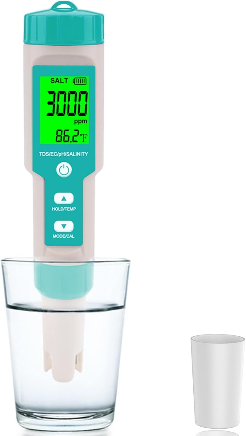 Aquarium Salt Tester - Versatile 5 in 1 Salinity Meter for Pools