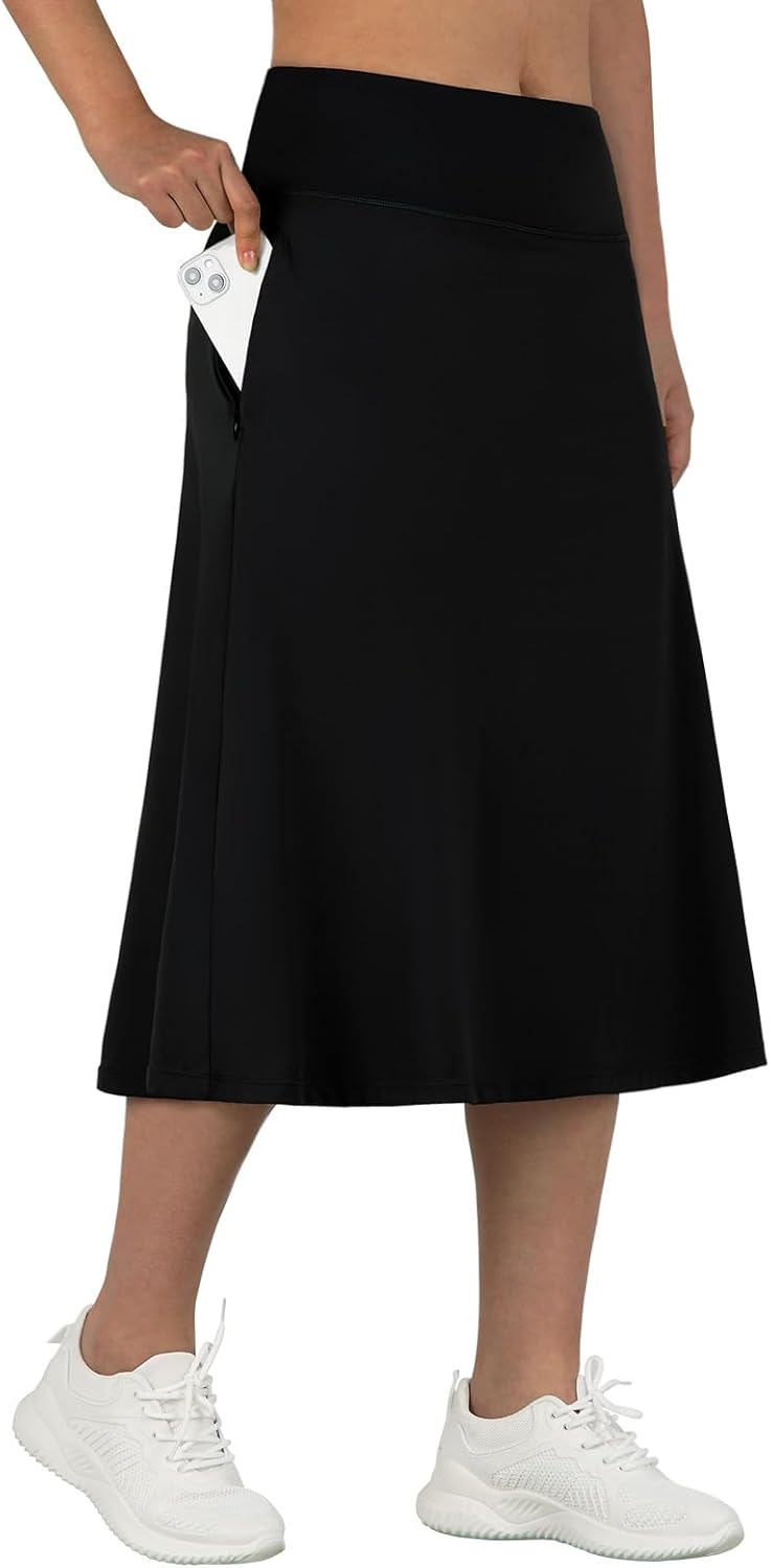 ANIVIVO Women's Midi Length Skorts with Pockets for Comfort