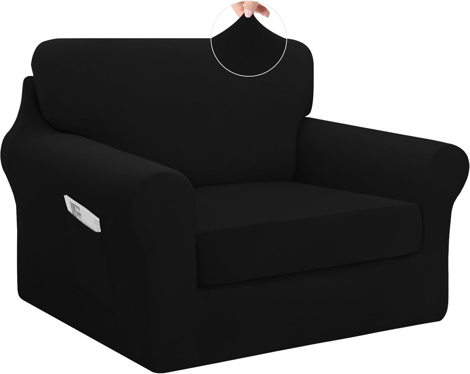 Easy-Going 3 Pieces Stretch Chair Cover Set for Furniture Protection