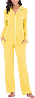 Women's Modal Blend Pajama Set Long Sleeve Button Down - Soft