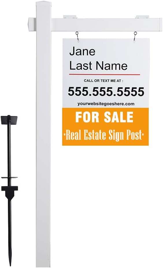 Vinyl PVC Real Estate Sign Post 6ft Tall for Open Houses