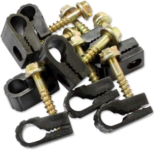 100 Black Cable Clips by STEREN - Wire Organization