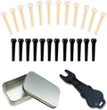 Enhance Sound Quality with 24 Guitar Bridge Pins & Puller - Ivory & Black