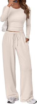 Trendy Queen Women's 2 Piece Lounge Set - Spandex Blend Crop Top