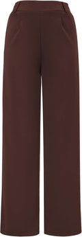 Womens Wide Leg High Waist Pull On Dress Pants - Elastic Waist