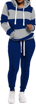 Womens 2 Piece Tracksuit Long Sleeve Pullover and Joggers
