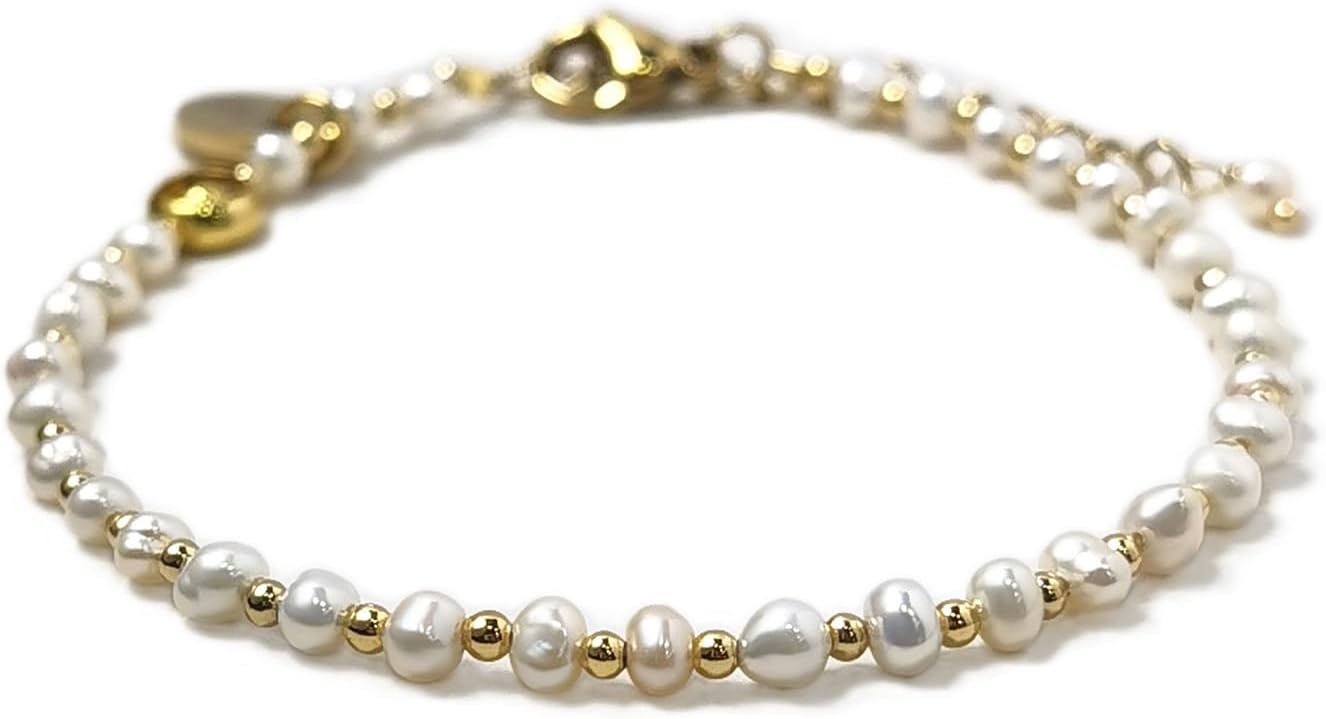 Morchic 3mm Tiny Beads Natural Gemstone Adjustable Bracelet