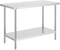 Stainless Steel Prep Table 24 x 48 x 34 in - Heavy Duty Worktable