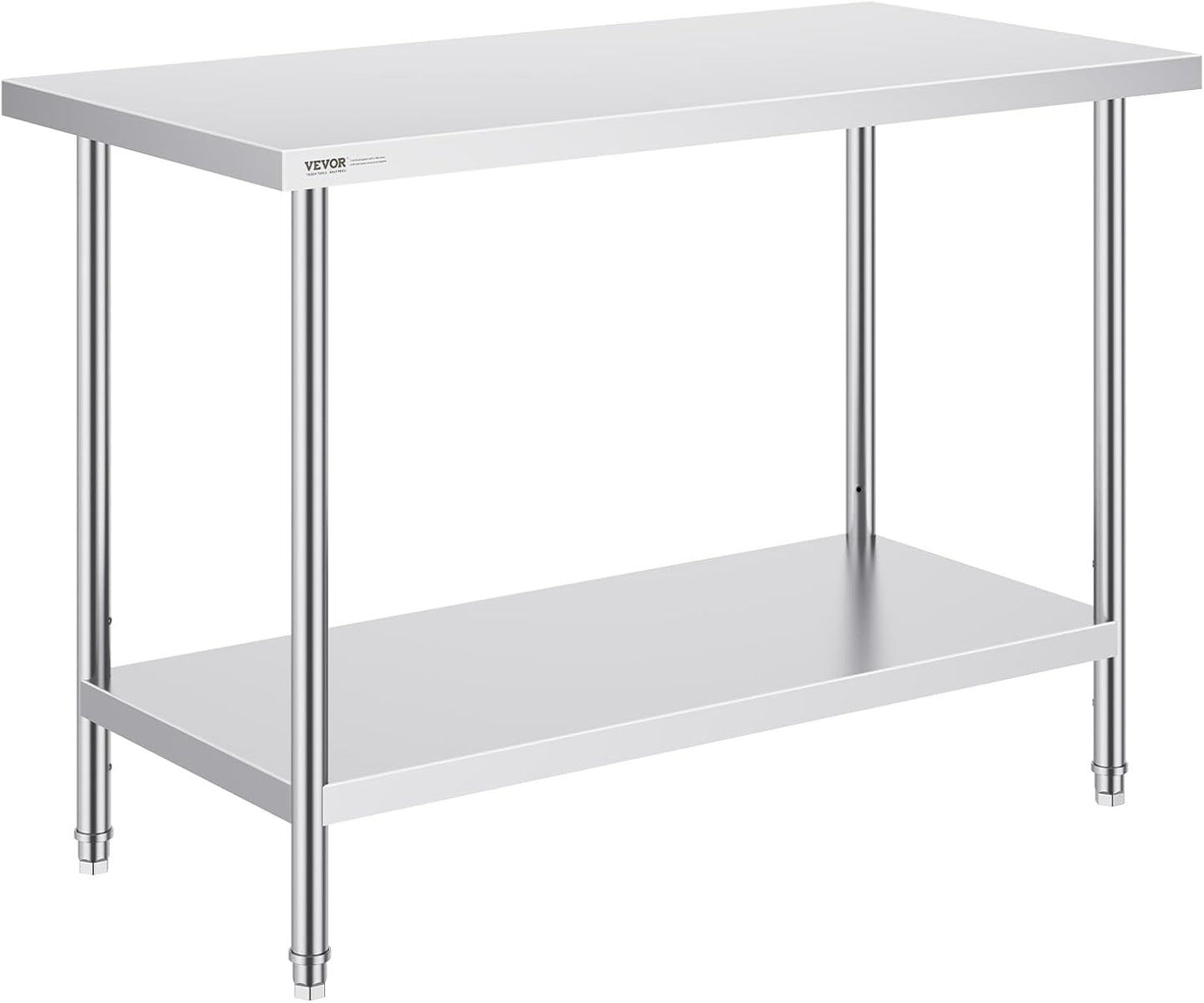 VEVOR Stainless Steel Prep Table for Kitchen and Garage Use
