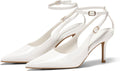 Coutgo Womens Slingback High Heels Closed Pointed Toe Pumps Note