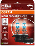 Osram Night Breaker Laser HB4 Halogen Bulbs - +150% Brighter Beam