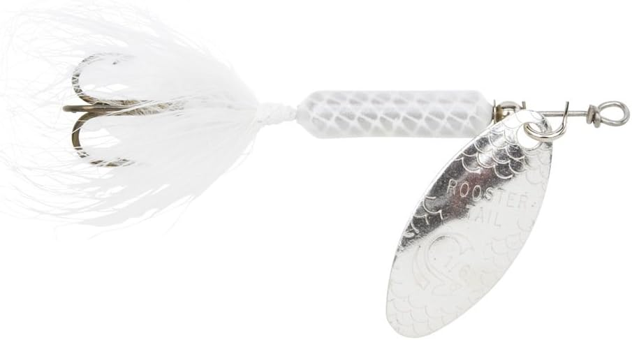 Yakima Bait Rooster Tail Spinner Lure - White Shimmer 1/4oz