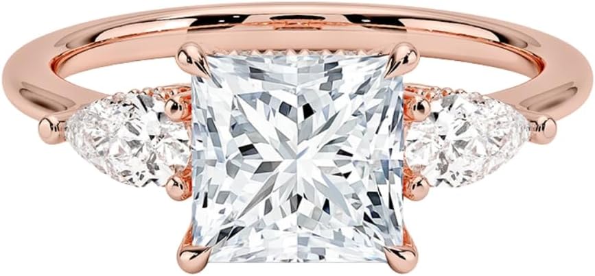 Stunning Moissanite Engagement Ring in Gold & Silver Options