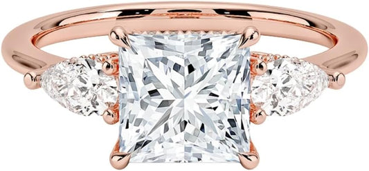 Stunning Moissanite Engagement Ring in Gold & Silver Options