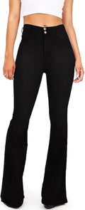 KDF High Waisted Flare Jeans for Women - Bell Bottom Stretch Fit