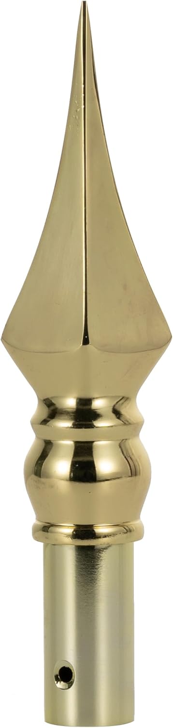 Gold Square Spear Zinc Alloy Flagpole Topper for Indoor Use