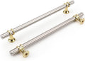 Rergy Cabinet Handles 7-1/2in Hole Center Brushed Nickel and Gold