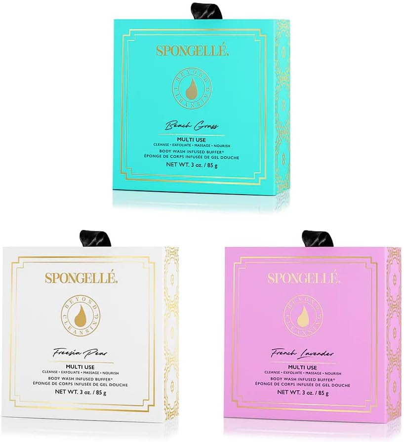 Spongelle Wild Flower Buffer Body Scrubber Bundle for Women