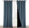 NICETOWN Full Shading Curtains Smoky Blue - Super Heavy Blackout