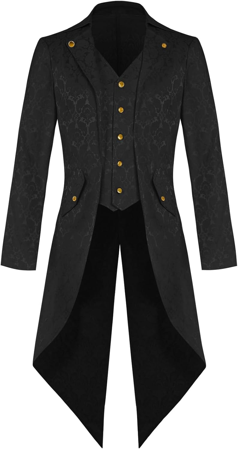 Mens Steampunk Medieval Jacket for Gothic and Victorian Styles