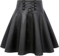 Gothic Plaid Mini Skirts for Women High Waist Pleated Skirt