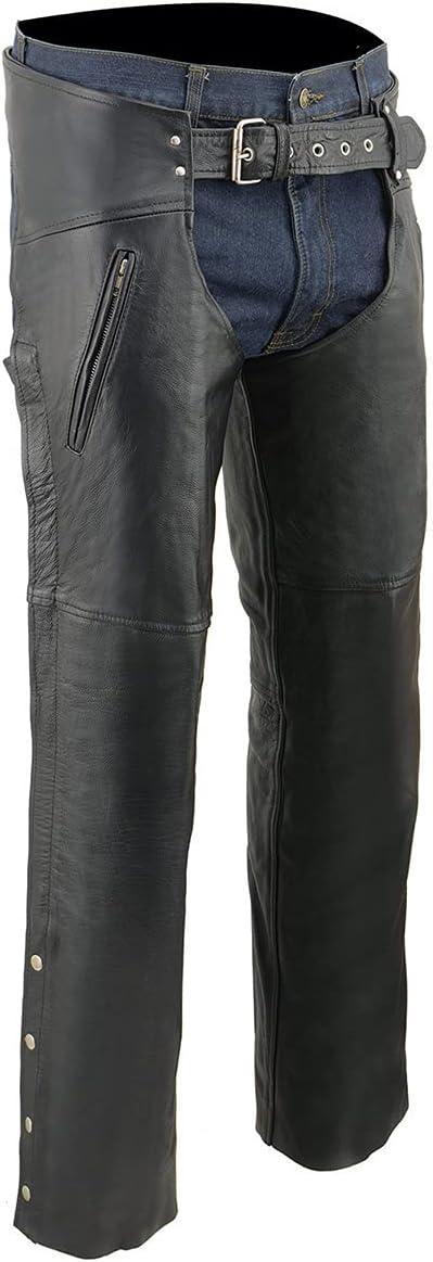 Milwaukee Leather Chaps for Men with Dual Side Zipper Pockets