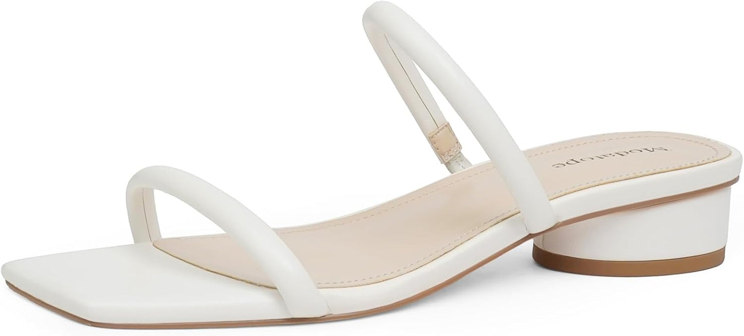 Modatope Square Open Toe Heeled Sandals for Women Stylish Fit