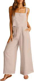 ANRABESS Women's Linen 2-Piece Outfit - Casual Beach Lounge Set