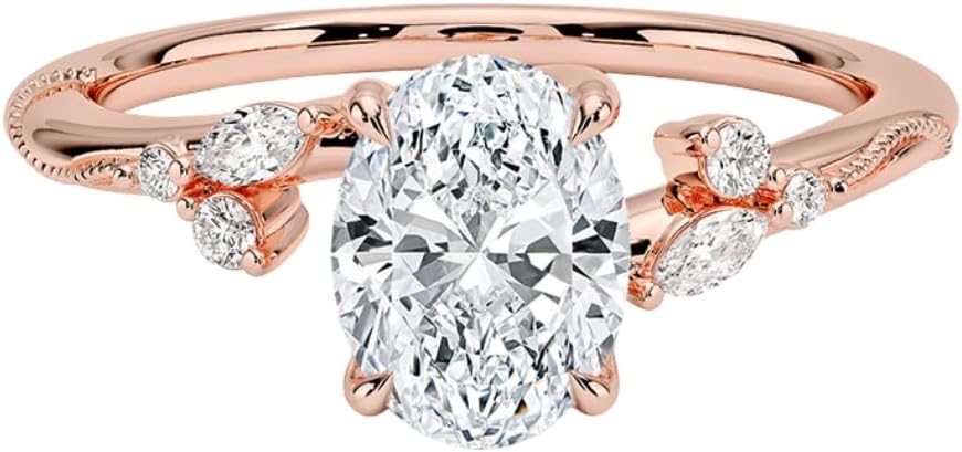 1-3 CT Moissanite Engagement Ring in Solid Gold & Silver