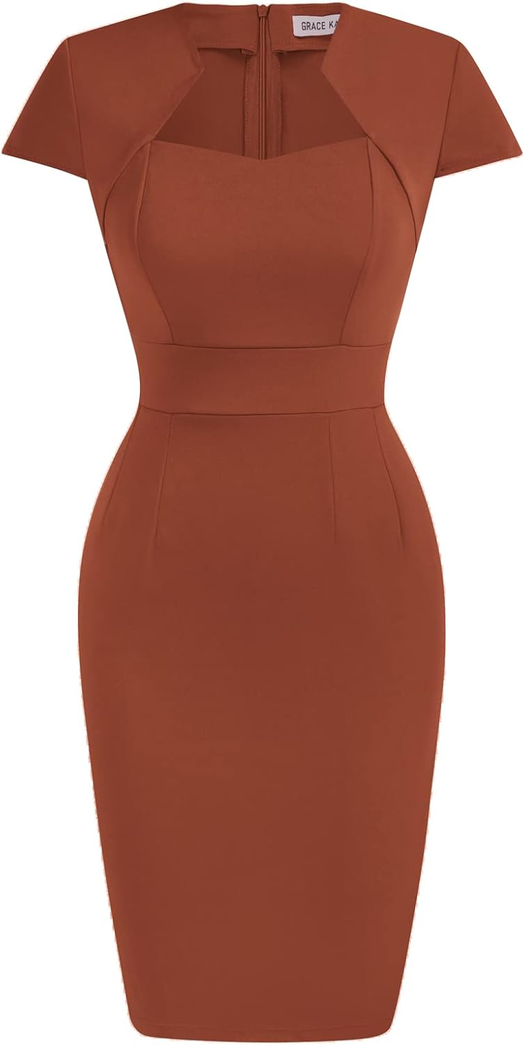 Vintage Pencil Dress for Women - 50s 60s Style Bodycon Dress