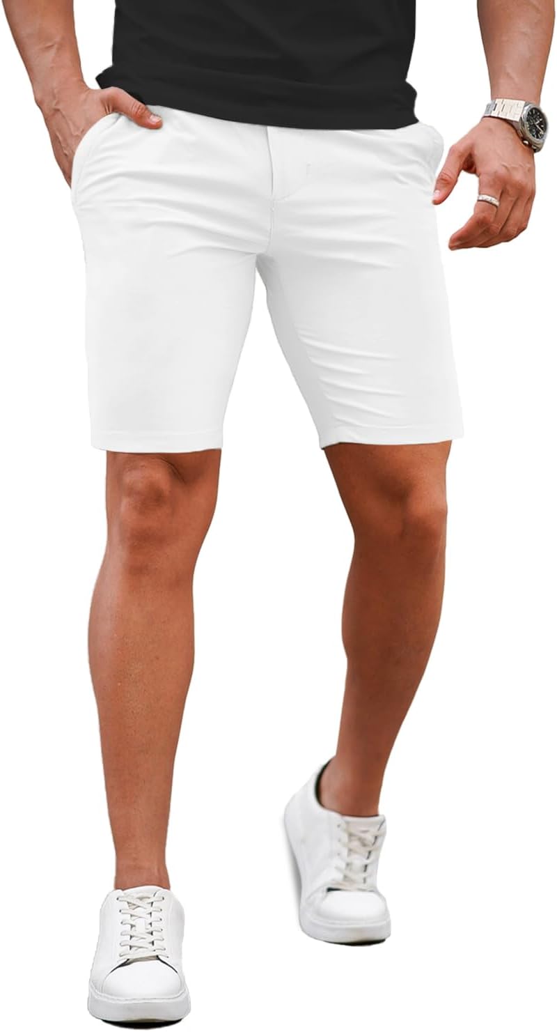 GINGTTO Mens Slim Fit Stretch Chino Shorts for Everyday Style