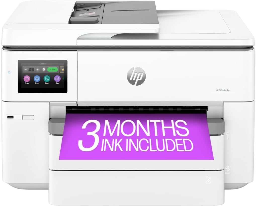 HP OfficeJet Pro 9730e Wide Format Printer, Wireless, All-in-One, 11x17 Printing, Office-Ready