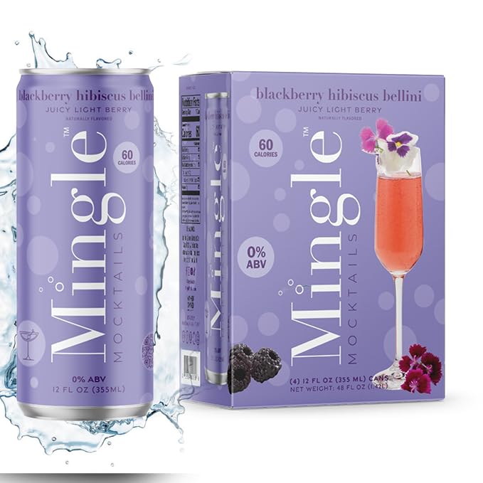 Blackberry Hibiscus Bellini Mocktails - Refreshing Non-Alcoholic Drink