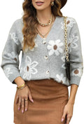 Cardigan Sweaters for Women Open Front Button Down V-Neck - Cozy Fall