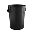 44 Gallon Black Round Commercial Trash Can - Heavy-Duty Resin