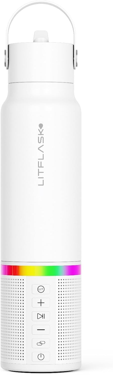 Smart Water Bottle with Bluetooth Speaker and Portable Charger