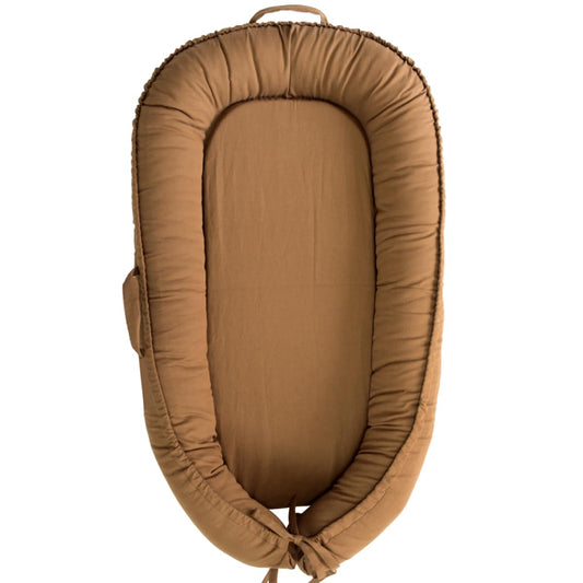 Cozy 100% Cotton Baby Lounger - Golden Brown